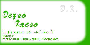 dezso kacso business card